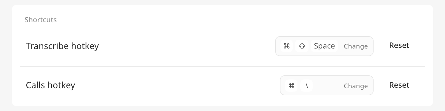 Both hotkeys, in the Shortcuts group at the top of the General tab