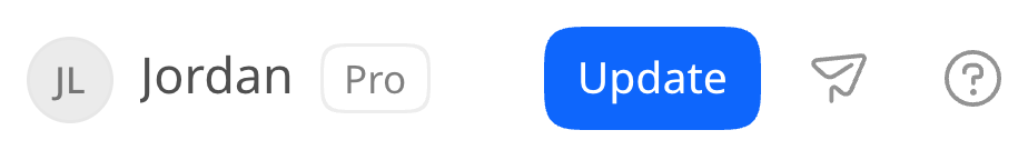 The Update button at the bottom of the sidebar, beside your account